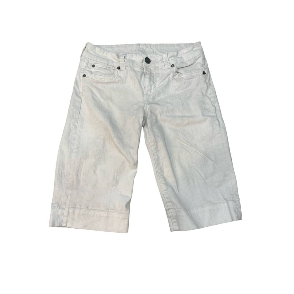 Kut from the Kloth Linen Look White Bermuda Shorts Size 6